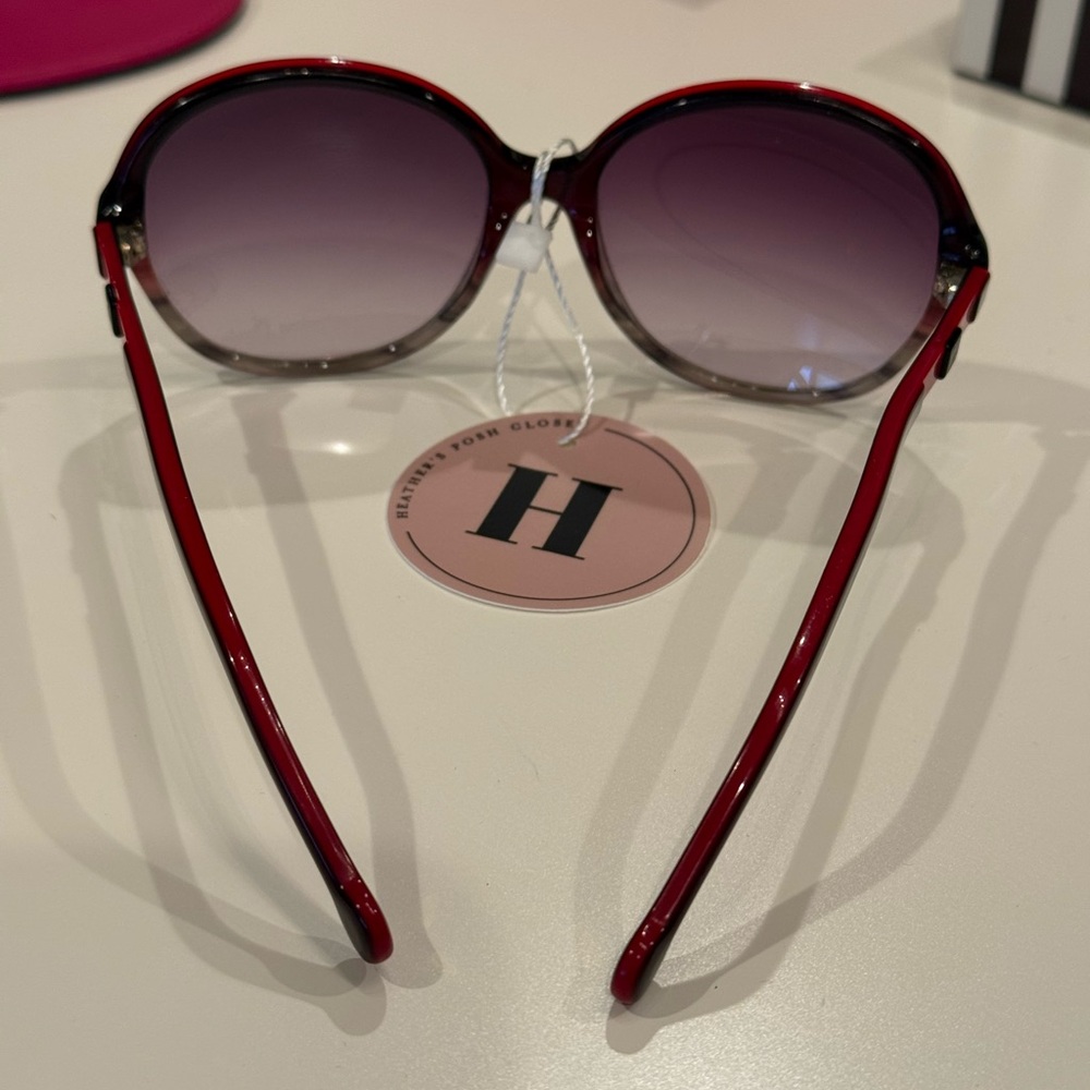 Carolina Herrera Burgundy Sunglasses - Picture 7 of 9
